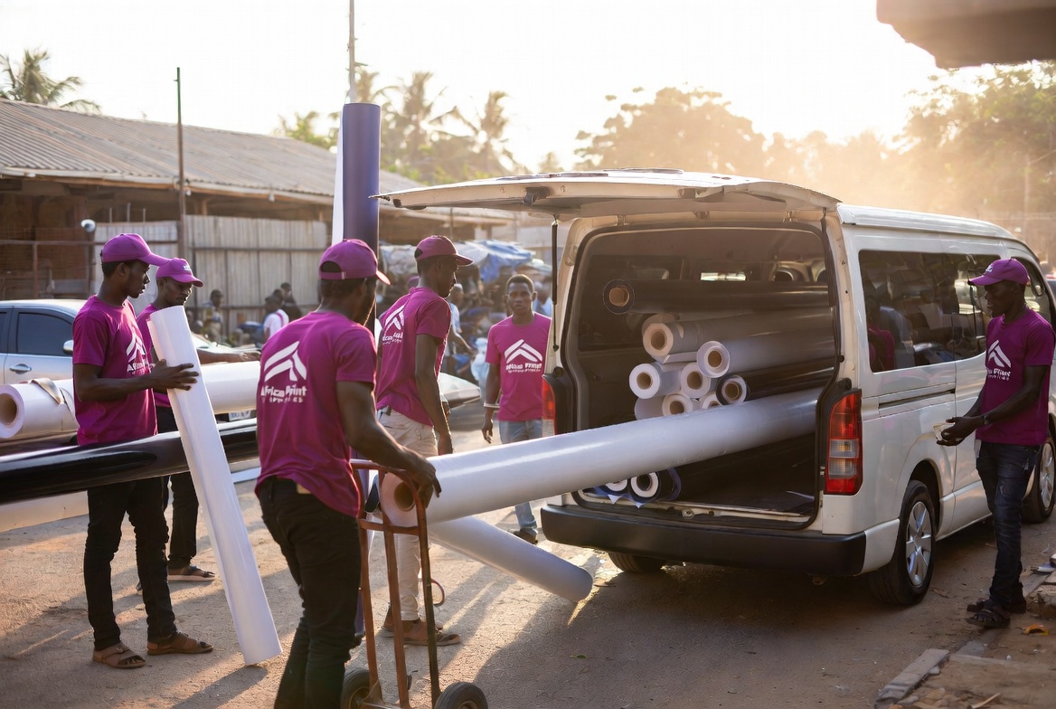 Africa Print Supplies Team Loading Materials